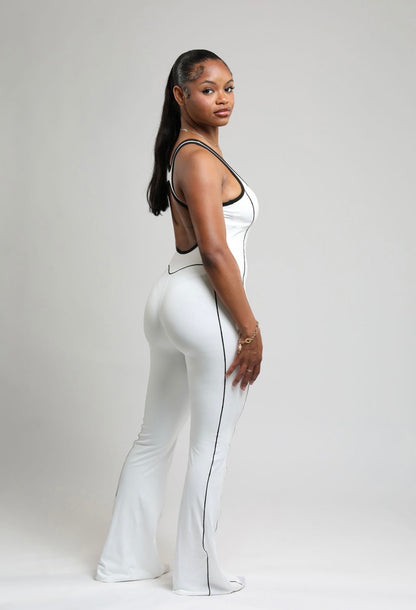 4Leaf Backless Jumpsuit featuring Inverted Stripe